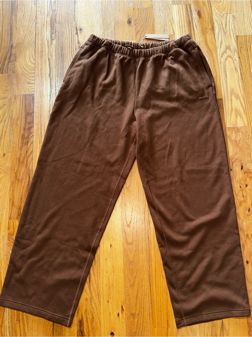 SKIMS Cotton Fleece Classic Straight Leg in Bison Size XL